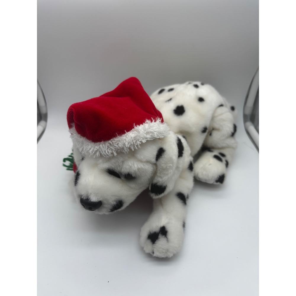 Ty Beanie Buddy Dalmatian Plush Toy Wynter Large White Black Christmas Santa Hat